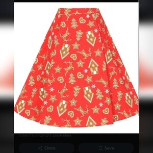 Collectif Ginger Cookies Skirt Size UK18